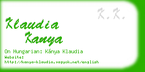 klaudia kanya business card